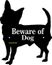 Beware of Dog Sign in the Shape of a Dog