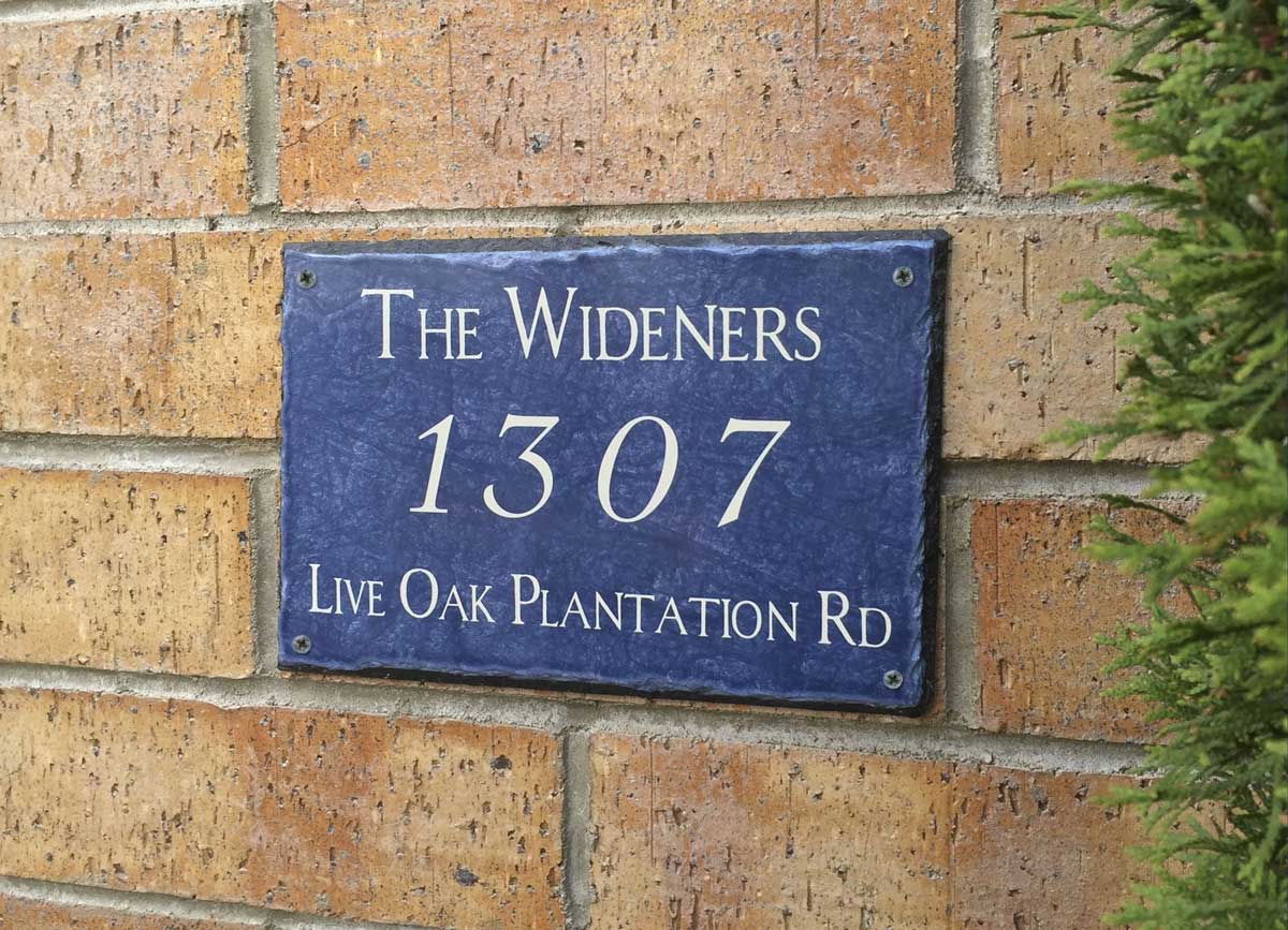 Blue Slate Address Plaque