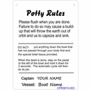 Boat Head Rules Sign With How To Use Instructions