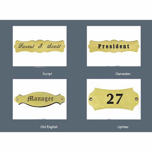 Brass Office Door Name Plaque, Room Number Sign, Nameplate