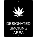Cannabis Designated Smoking Area Sign For Marijuana Dispensary - Your Custom Wording