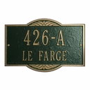 Cast Aluminum Address Sign With Decorative Top and Bottom Arch