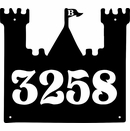 Castle Address Plaque Personalized With House Number and Monogram