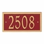 Alumacast Metal Address Plaque Red with Gold