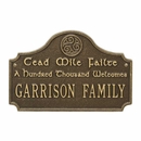 Cead Mile Failte A Hundred Thousand Welcomes Plaque Personalized with Family Name