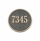 Circle Address Sign - Solid Brass Round House Number Plaque