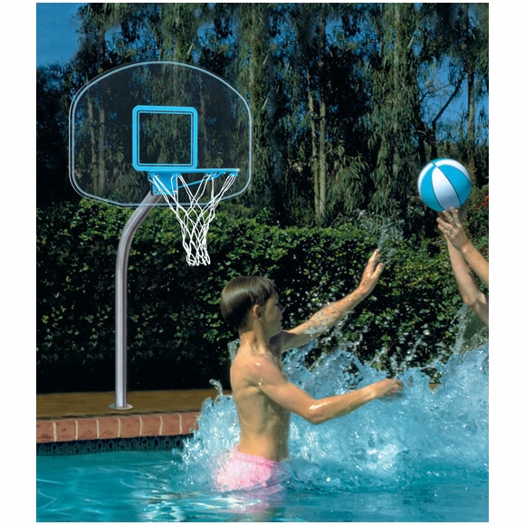 Clear Hoop Pool Basketball Set Inground Mount