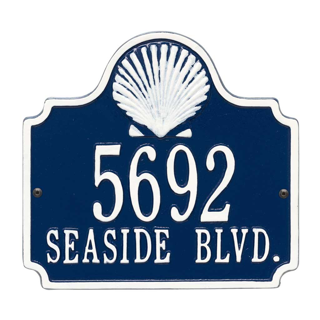 Seashell House Number Plaque Beach House Address Sign