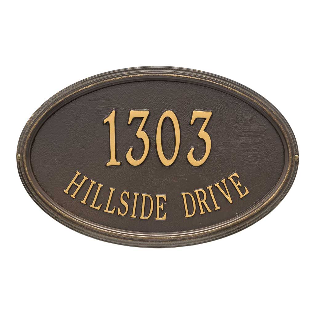 Large Oval House Number Sign Address Plaque