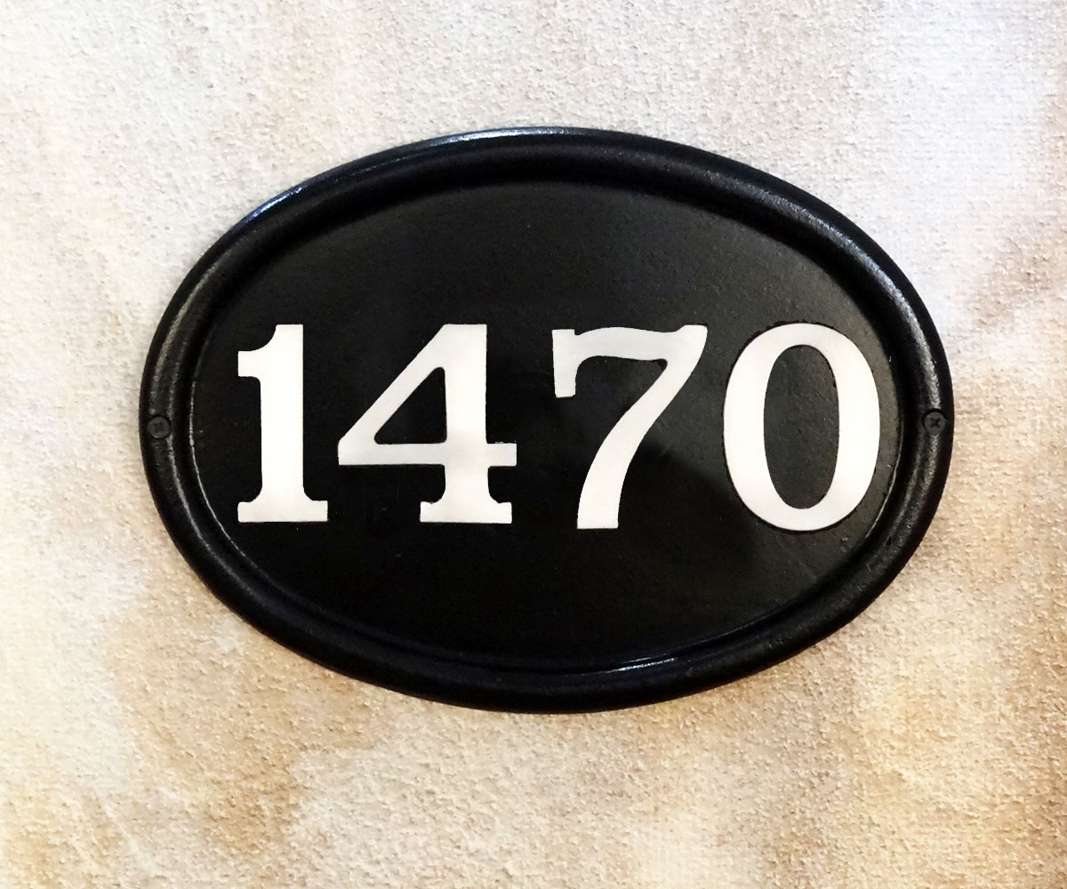 Contemporary Oval Address Plaque Custom Cast Aluminum House Number Sign