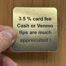 Credit Card Fee or Tips Sign