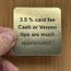 Credit Card Fee or Tips Sign