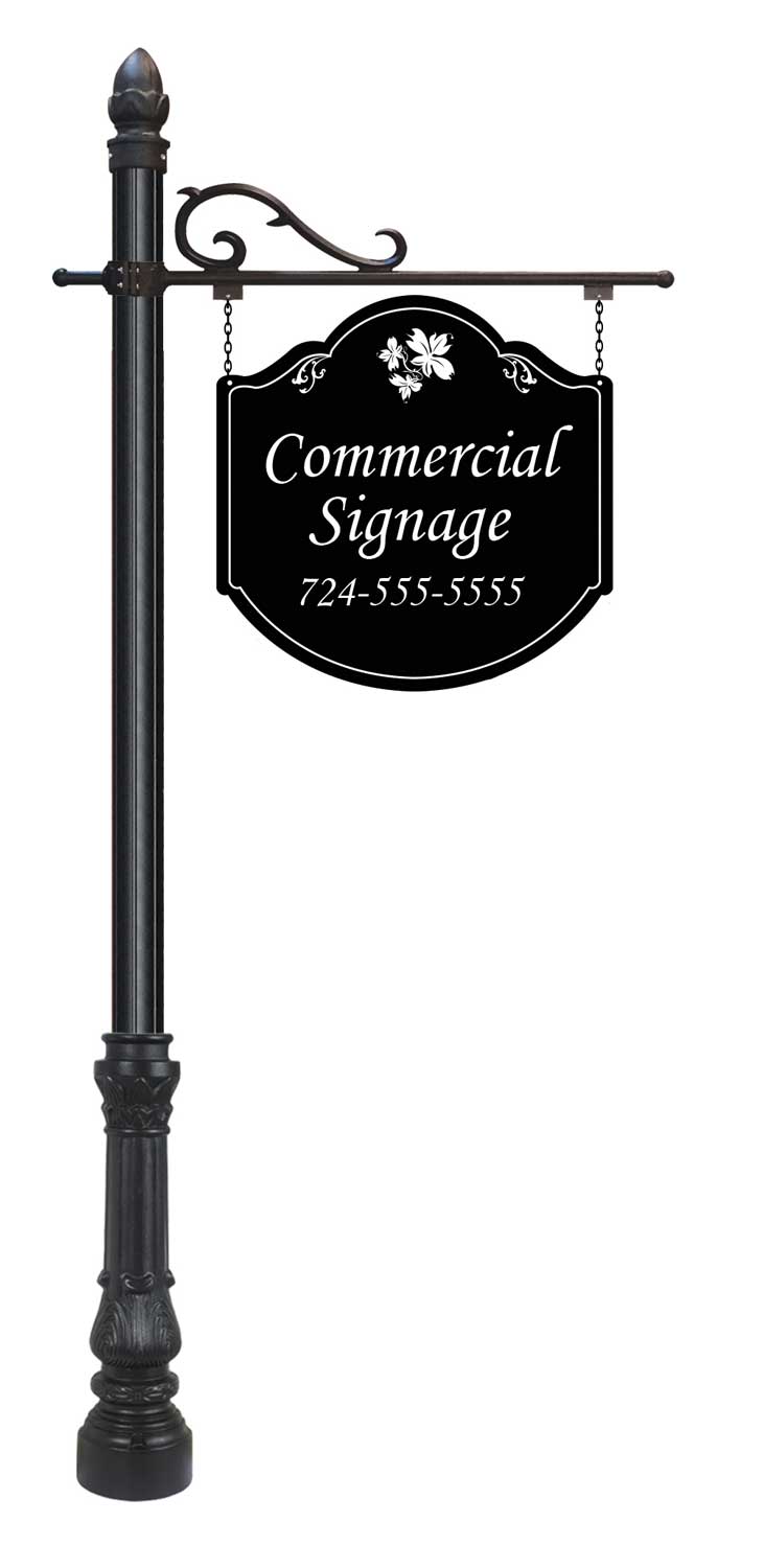Large Hanging Sign And Post Custom 30x30 Commericial Sign And Decorative Post 61