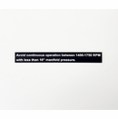 Custom Aircraft Operating Placard