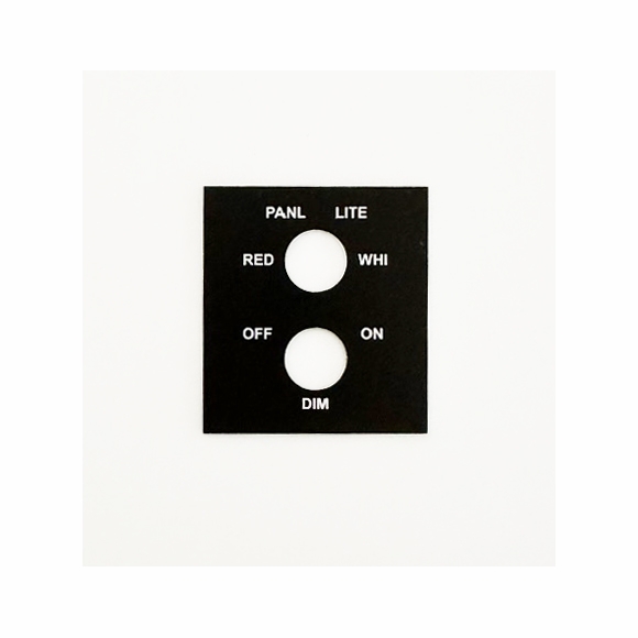Custom Aircraft Panel Light Control Placard - 1.875