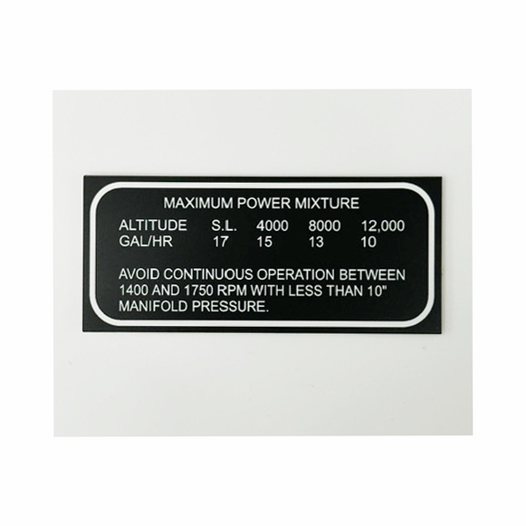 Custom Aircraft Placard