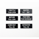 Custom Aircraft Switch Placards - Engraved 1 inch x 0.39 Inch