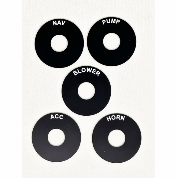 Custom Boat Toggle Switch Labels Set of 5