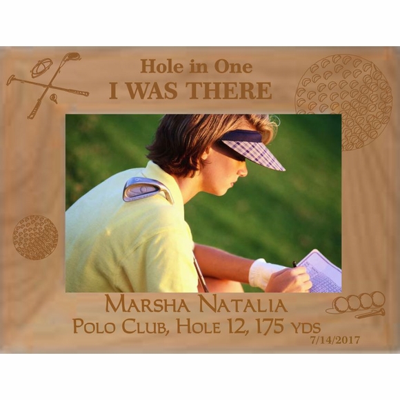 Custom Engraved Golf Theme Personalized Picture Frame Hole In One Or