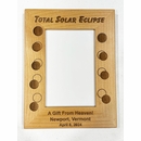 Custom Engraved Personalized Solar Eclipse Picture Frame - Vertical Photo