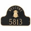 Address Plaque With Welcome On Top And Pineapple In Center - Arch Shape House Number Sign