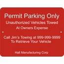 Custom Permit Parking Only Sign