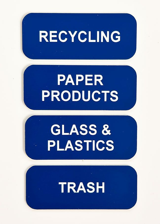 Custom Recycling and Trash Container Labels