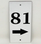 Custom Reflective Address Plaque - Small Vertical House Number Sign For Post Mount With Arrow Option