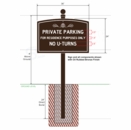 Custom Sign For Parking, Entrance, Street Address, or Community Name With Mounting Pole