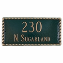 Decorative 2 Line Address Plaque With Spiral Border Displays House Number and Street Name