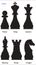 Chess Piece Wall Art Cut-Outs With Pawns, King Queen, Rooks Knights, and Bishops