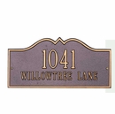 Decorative Rectangle Address Sign - Choose Your Size And Color - For Wall or Optional Lawn Mount