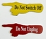 Do Not Switch Off Label - Do Not Unplug, Touch, Custom Text, Hand With Pointing Finger