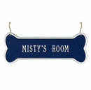 Dog Name Sign That Hangs On Crate - Custom Bone Shape Plaque