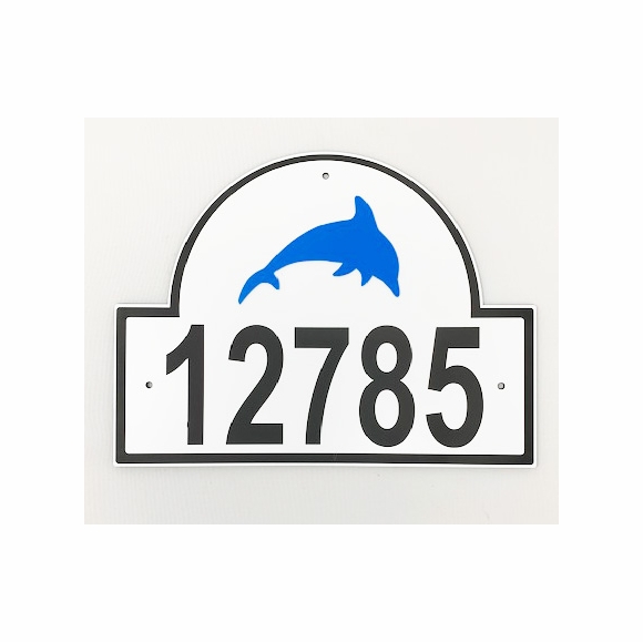 Dolphin House Number Plaque