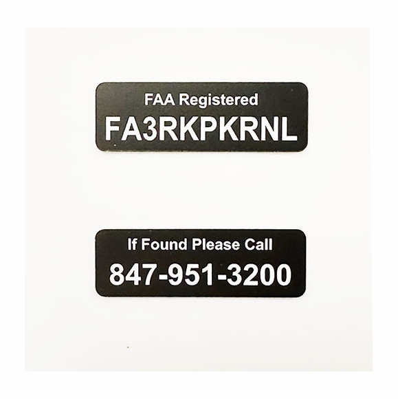 FAA Drone Registration Number Label | Engraved ID Tag