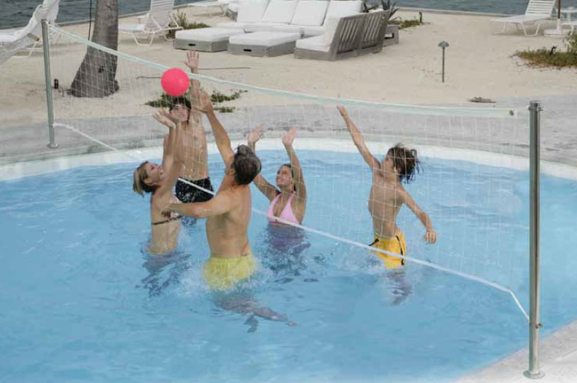 Pool Basketball and Volleyball Combination Set With Stainless Steel