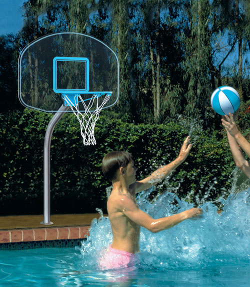 Clear Hoop Pool Basketball Set Inground Mount