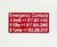 Emergency Contact Name and Number Label