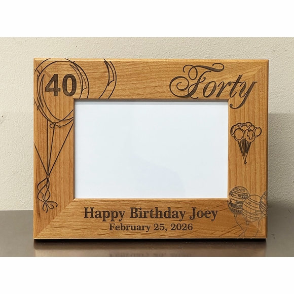Engraved 40th Birthday Picture Frame