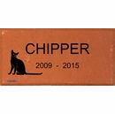Engraved Brick Pet Memorial with Cat's Name