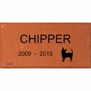 Engraved Brick Pet Memorial with Dog's Name