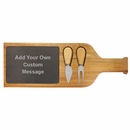 Engraved Cheese Serving Board - Wine Bottle Shape Tray