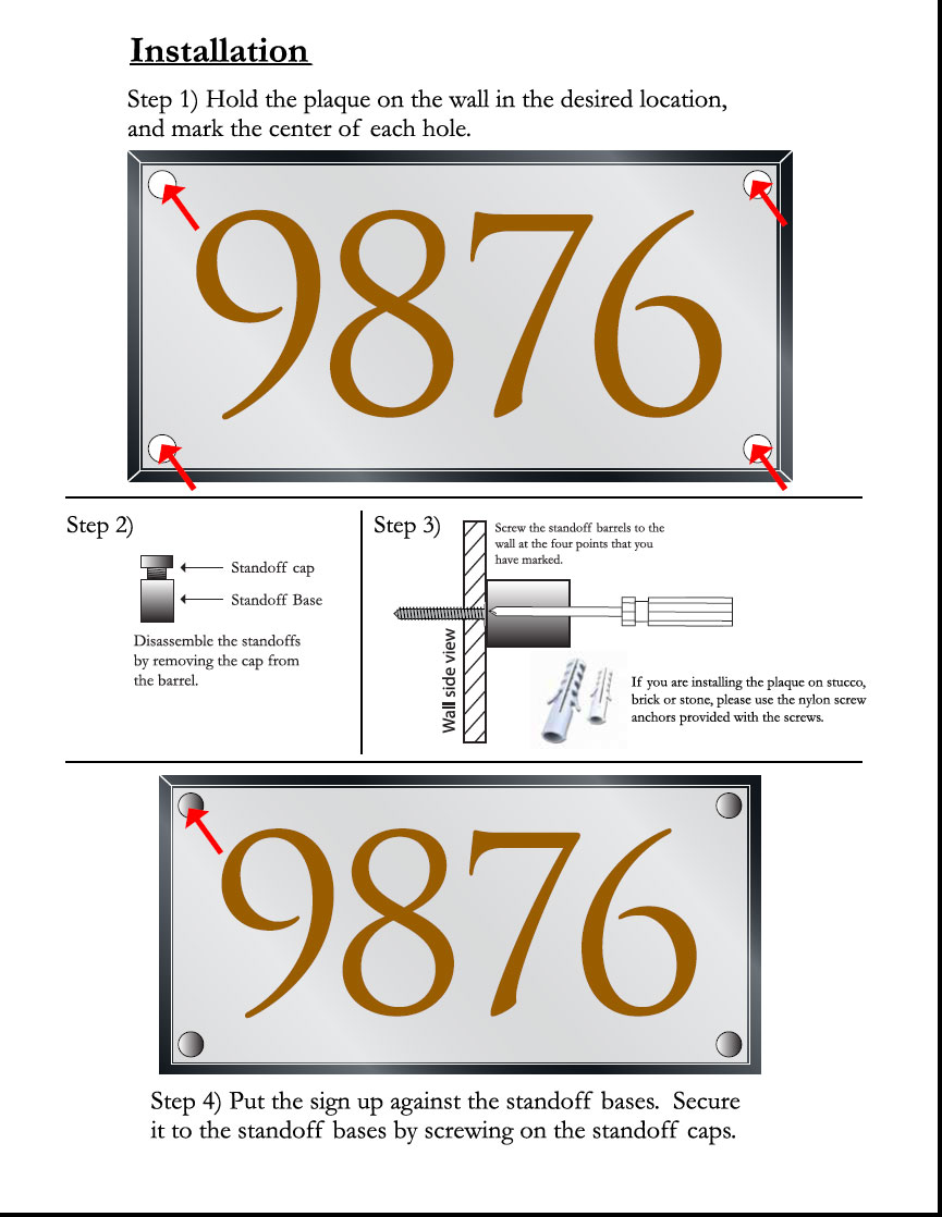 Engraved Crystal Address Plaque