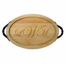 Engraved Cutting Board - Maple Wood with Iron Handles, Oval or Rectangle
