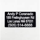 Engraved Name, Address, Identification Label Plate