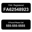 Comfort House Drone Registration Stickers - Label Set with FAA Number and If Lost Call Phone Number # J0339