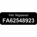FAA Drone Registration Number Label, If Found Please Call Phone Number Label