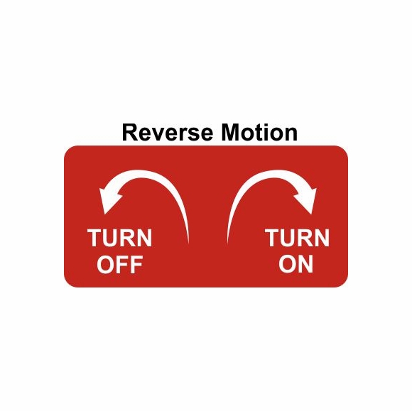 Faucet Valve ON-OFF Turn Direction Reminder Sign