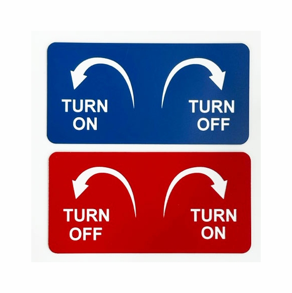 Faucet Valve ON-OFF Turn Direction Reminder Sign